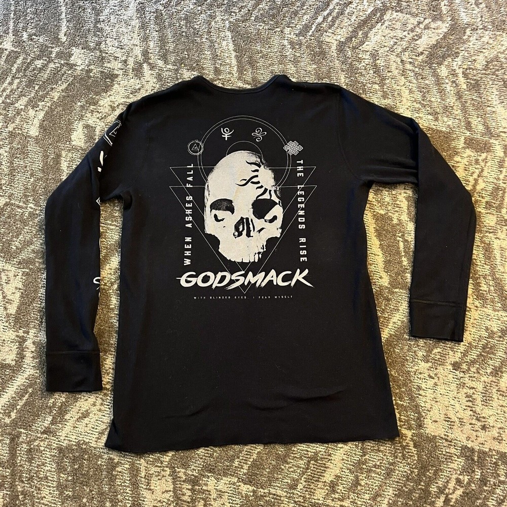 GodSmack When Legends Rise Ashes Fall Long Sleeve Shirt Black XL Mens